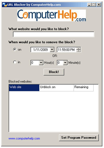 Chặn website với URL Blocker