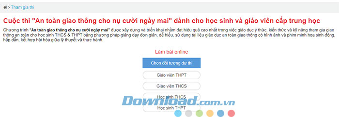 Cuộc thi an toàn giao thông cho nụ cười ngày mai