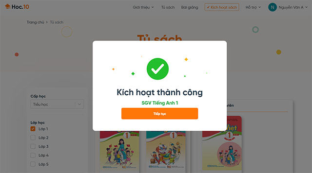 Kích hoạt thành công