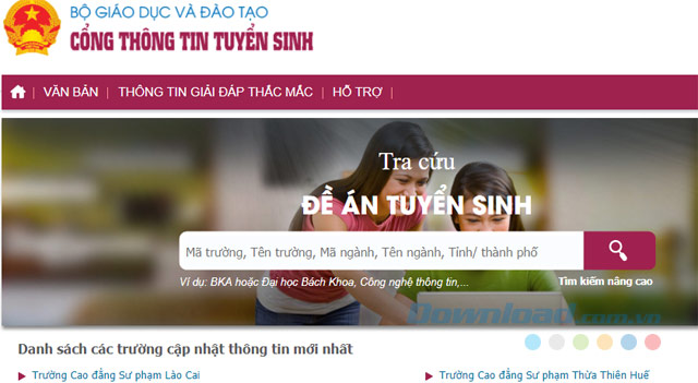 Cổng thông tin tuyển sinh quốc gia 2017