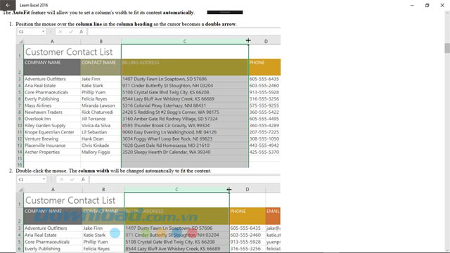 Tìm hiểu các tính năng trong Excel 2016