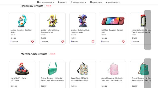 My Nintendo Store có nhiều mặt hàng vật lý đa dạng để bạn lựa chọn