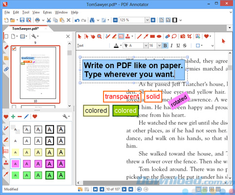 Giao diện của PDF Annotator