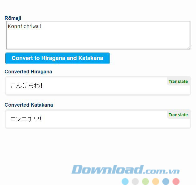 Chuyển đổi sang Hiragana và Katakana