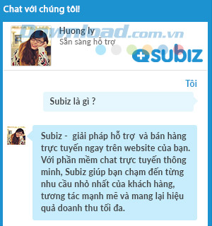 Giao diện của Subiz