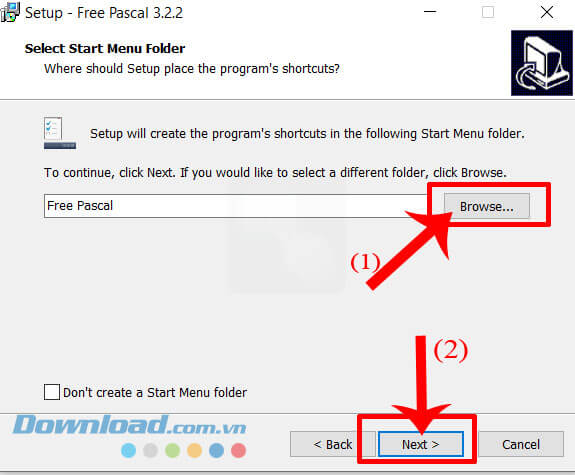 Click chuột vào nút Browse và chọn một thư mục khác bên ngoài > Nhấn vào nút Next