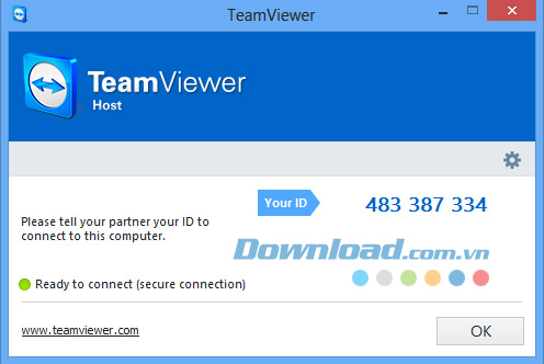 Giao diện ứng dụng TeamViewer Host