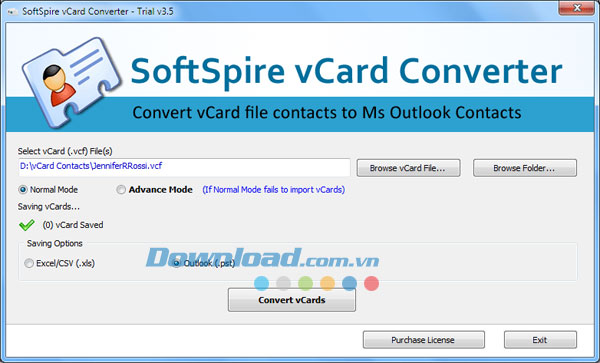 VCF to Excel Converter